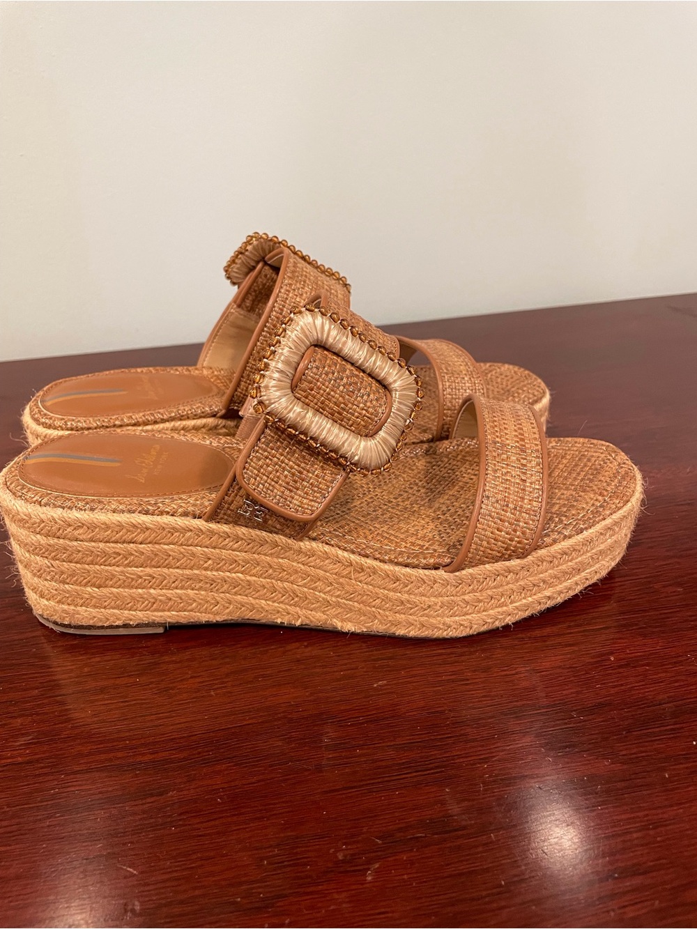 Woven Espadrille Platform Slide Sandals - Tan—Sam Edelman